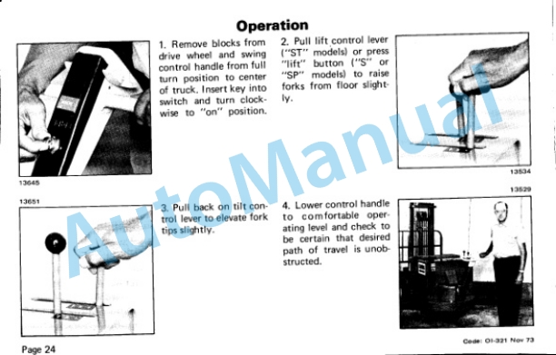 Clark Powrworker ST20B, ST30B, ST40B, S20, S40, SP20, SP30 Operator Instructions OI-321-5