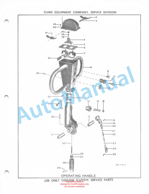 Clark Powrworker Tractor Maintenance Manual and Parts Book X105A 349-2