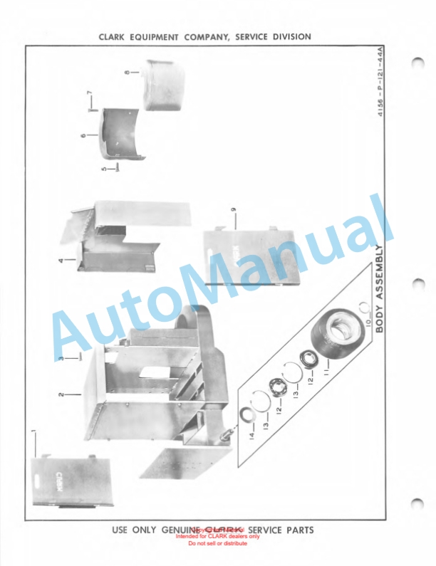 Clark Powrworker Tractor Maintenance Manual and Parts Book X105A 349-3