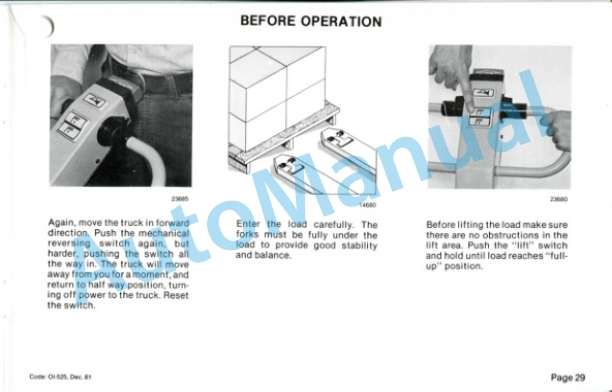 Clark PW 15, PW 18 Operator Instruction Manual OI-525-3