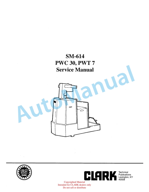 Clark PWC 30, PWT 7 Service Manual SM-614