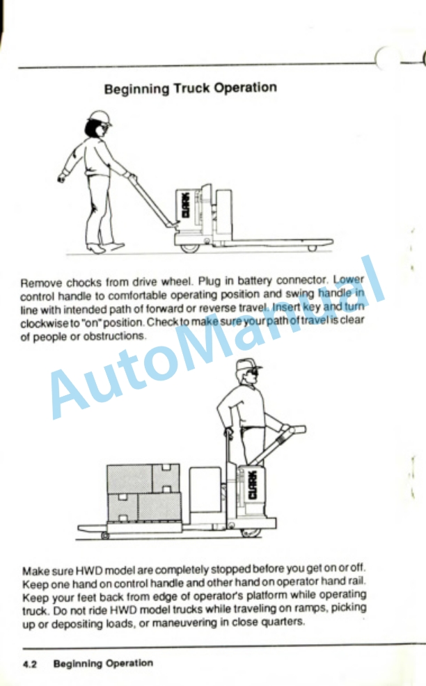 Clark PWD 30-40, HWD 30-40 Operator Manual OM-605-2