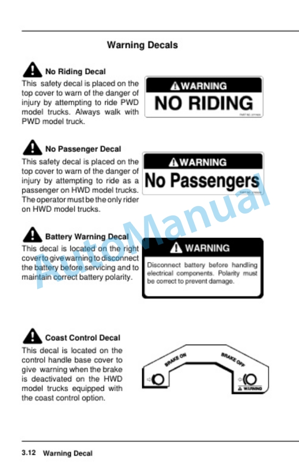 Clark PWD, HWD 30-40SE Operator Manual OM-643-2