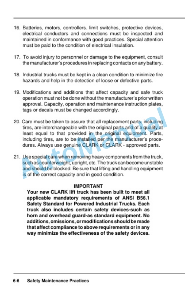 Clark PWD, HWD 30-40SE Operator Manual OM-643-5