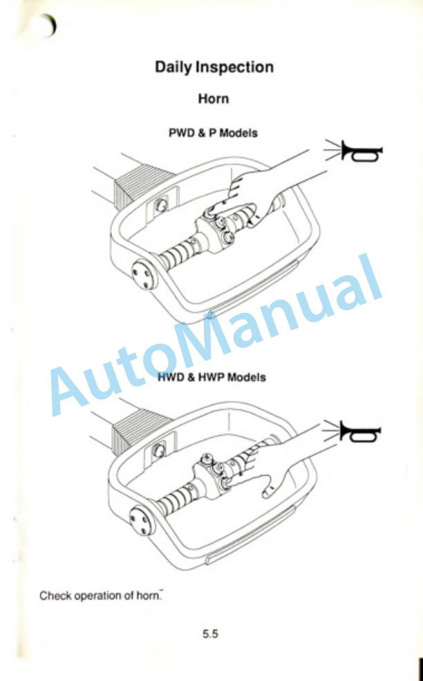 Clark PWD25, 30, 36, HWD25, 30, 36, P-HWD25, 30 Operator Manual OM-568-3
