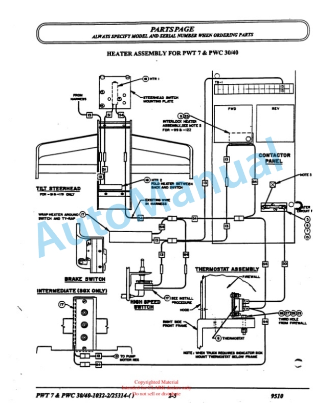 Clark PWT 7 Parts Manual X-169-5