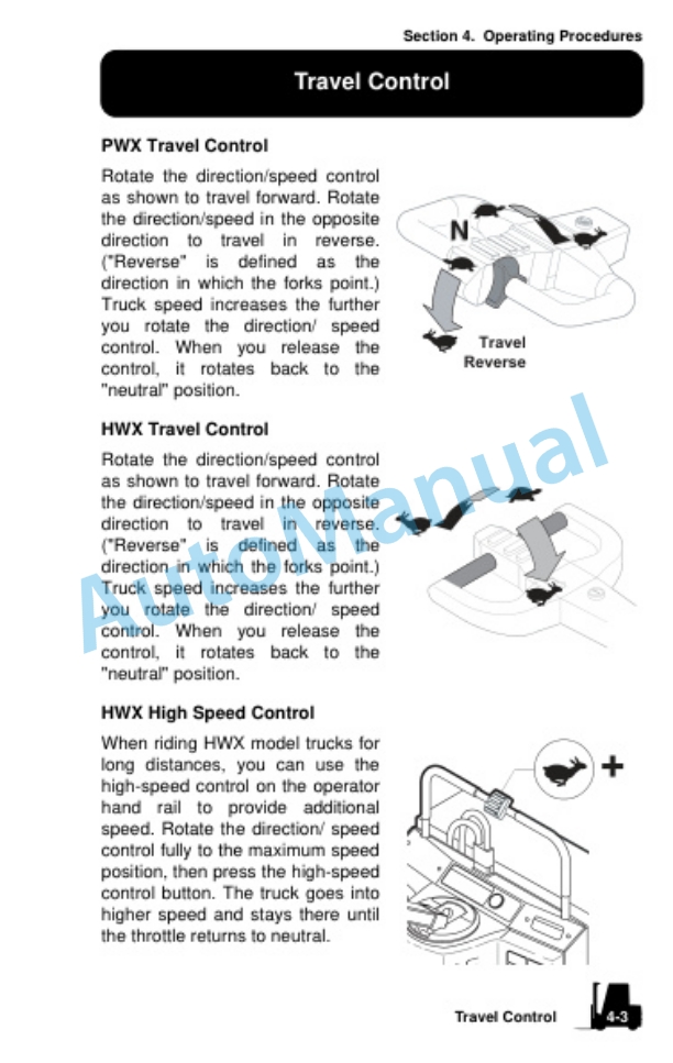 Clark PWX 30-40SE, HWX 30-40SE Operator Manual OM-781-2