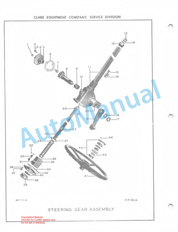 Clark Ranger 60B Maintenance Manual and Parts Book GX103B-2