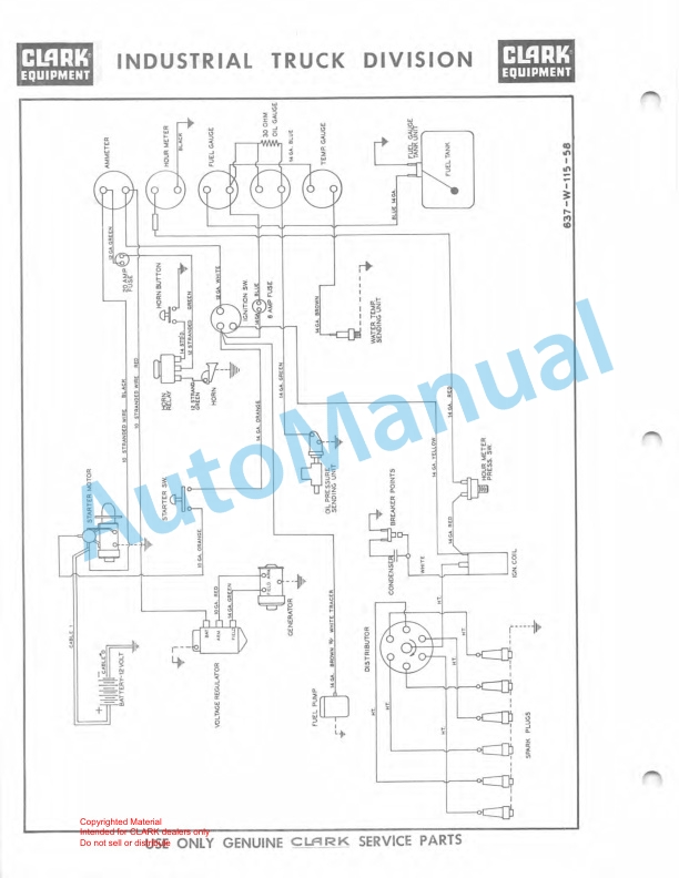 Clark Ranger 60B Maintenance Manual and Parts Book GX103B-4