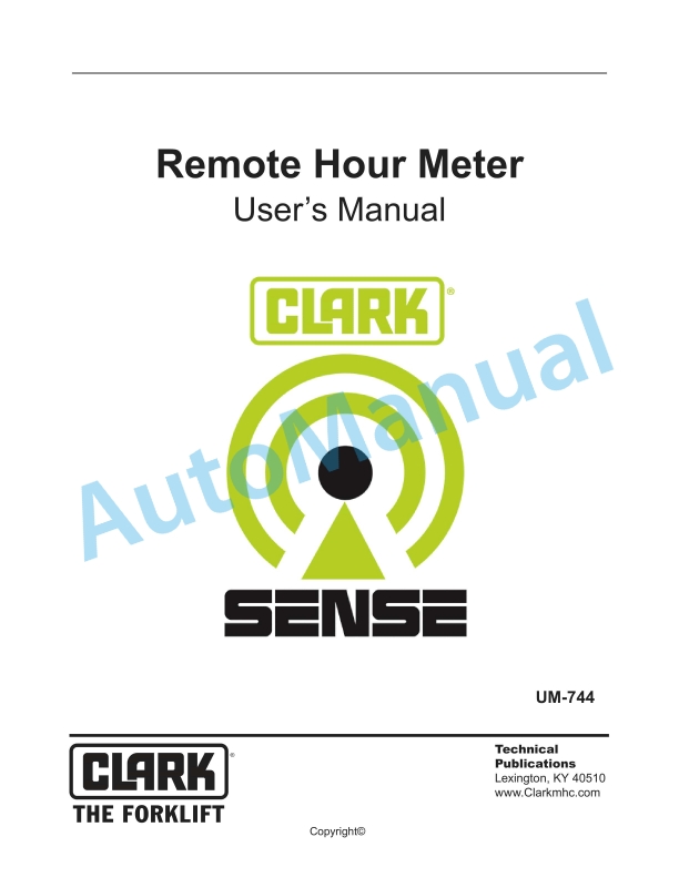 Clark Remote Hour Meter User Manual UM-744