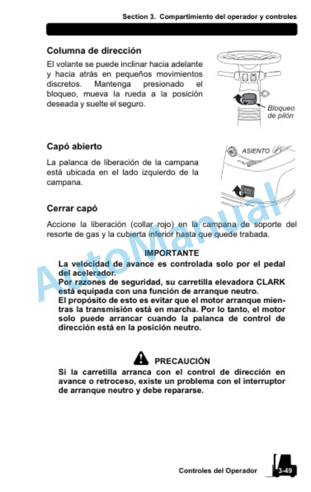 Clark S 20, 25, 30, 35 D, L, G, S 20, 25, 30, 32C L, G Operator Manual OM-1079-2