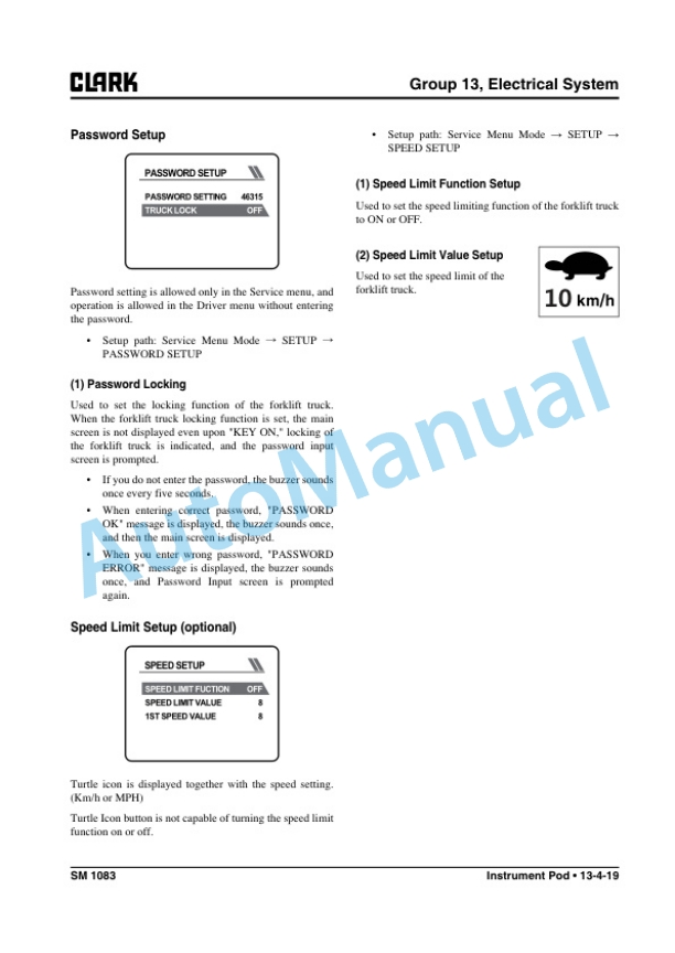 Alternative view of Clark S 20-35 L, S 20-35 G, S 20-32C L, S 20-32C G Service Manual SM-1083