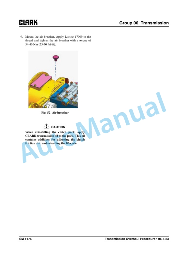 Alternative view of Clark S 20-35 L, S 20-35 G, S 20-32C L, S 20-32C G Service Manual SM-1176