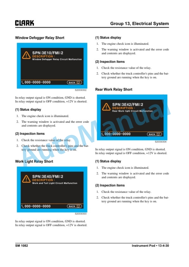Alternative view of Clark S 20 D, S 25 D, S 30 D, S 35 D Service Manual SM-1082