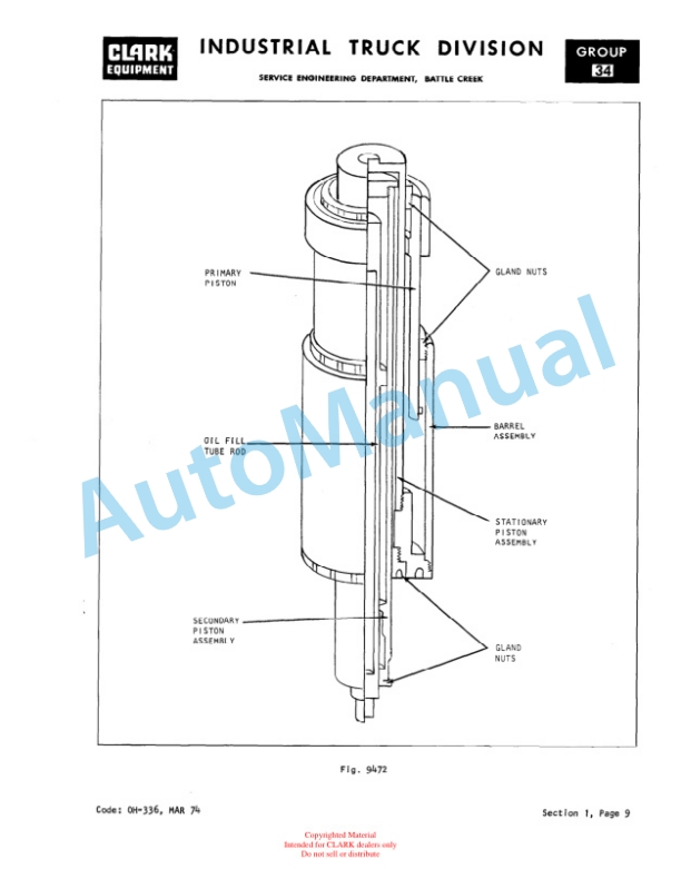 Clark S 20, S 30, S 40, SP 20, SP 25, SP 30 Overhaul Manual OH-321-3