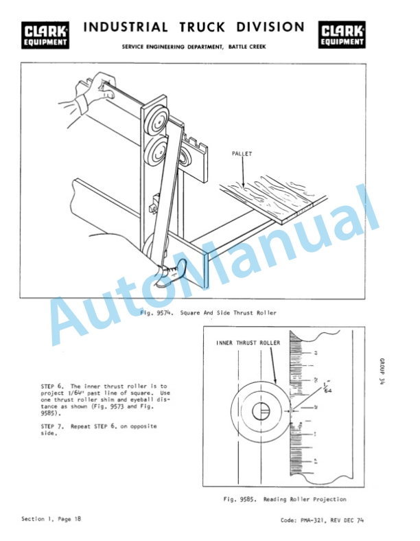 Clark S 20, S 30, S 40, SP 20, SP 25, SP 30 Planned Maintenance and Adjustment Procedures Manual PMA-321-3
