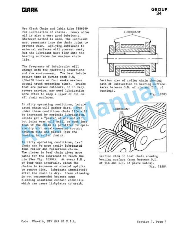 Clark S 20, S 30, S 40, SP 20, SP 25, SP 30 Planned Maintenance and Adjustment Procedures Manual PMA-321-5