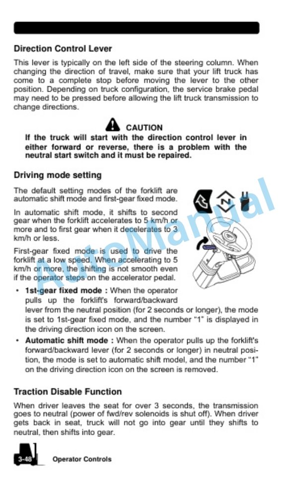 Clark S 40, 45, 50, 55, 60 D, S 40, 45, 50, 55, 60 L Operator Manual OM-1185-2