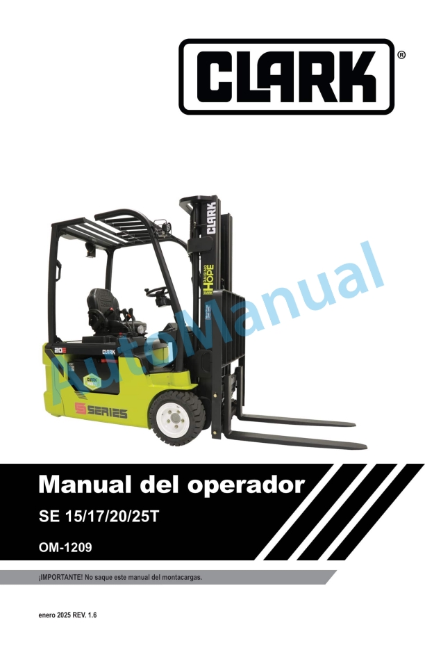 Clark SE 15, 17, 20, 25T Operator Manual OM-1209