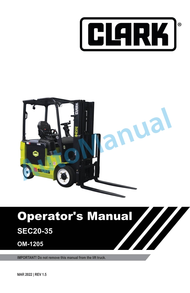 Clark SEC 20-35 Operator Manual OM-1205