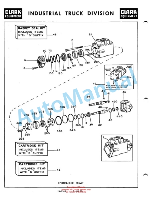 Clark Series 120 Straddle Carrier Parts Book 120A2-3