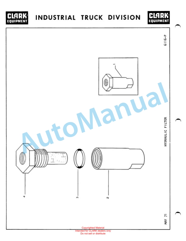 Clark Series 512 Van Carrier Parts Book X141C-5