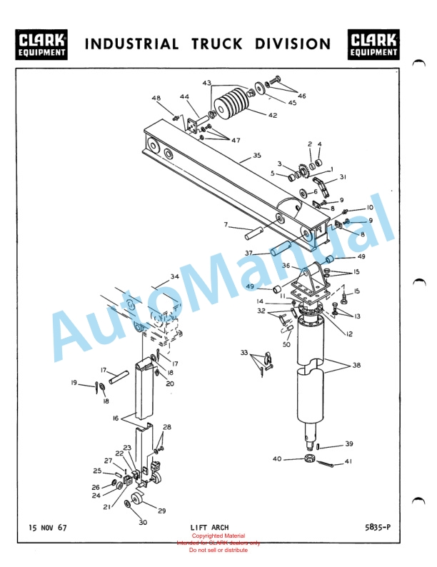 Clark Series 512 Van Carrier Parts Book X141D-2