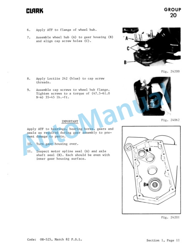 Clark Series PW 186 Overhaul Instructions OH-525-2