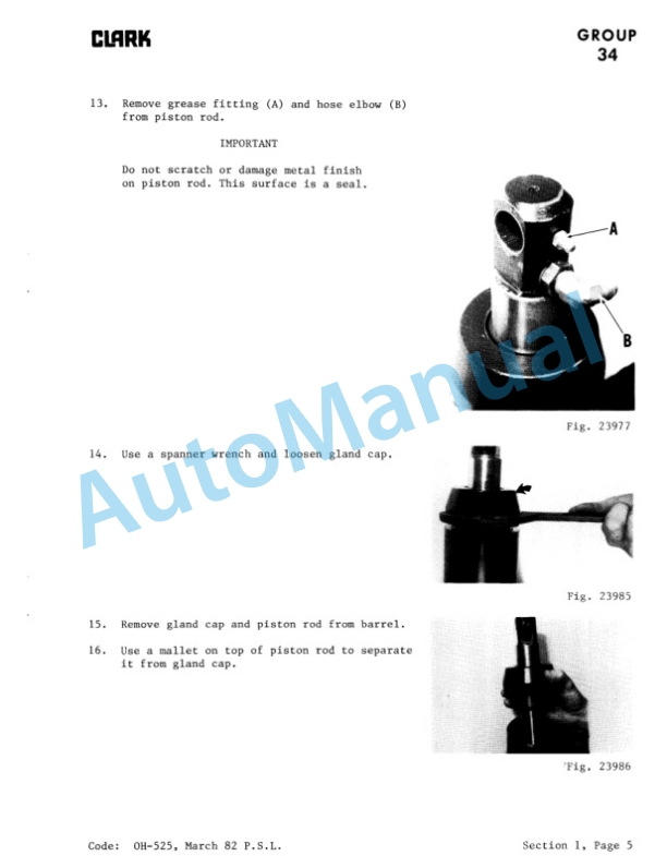 Clark Series PW 186 Overhaul Instructions OH-525-5
