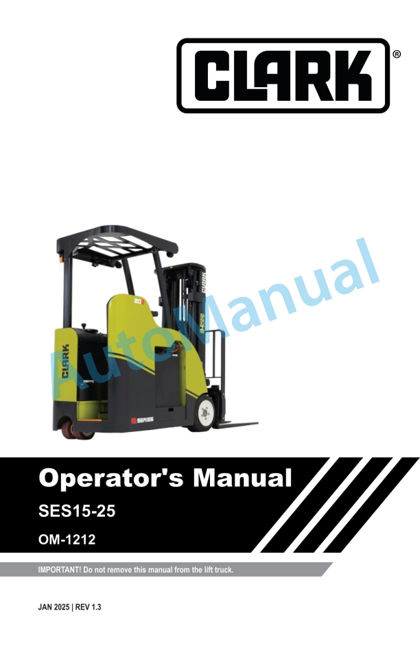 Clark SES15-25 Operator Manual OM-1212
