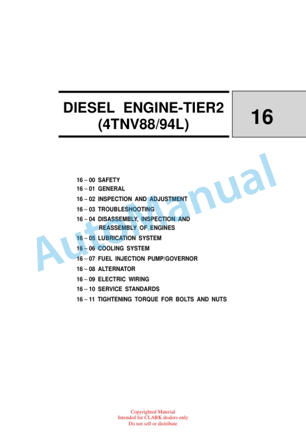 Alternative view of Clark SF20-30D, L, G, CMP20-30D, L, G Service Manual SM-688