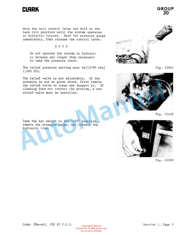 Clark ST 245 Planned Maintenance and Adjustment Procedures Manual PMA-445-3
