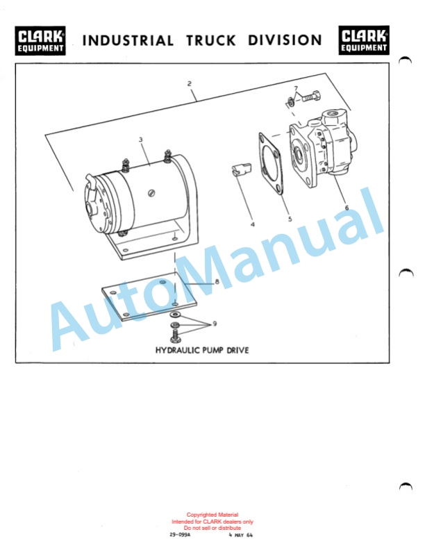 Clark ST-25 Maintenance Manual and Parts Book GX 136A-2