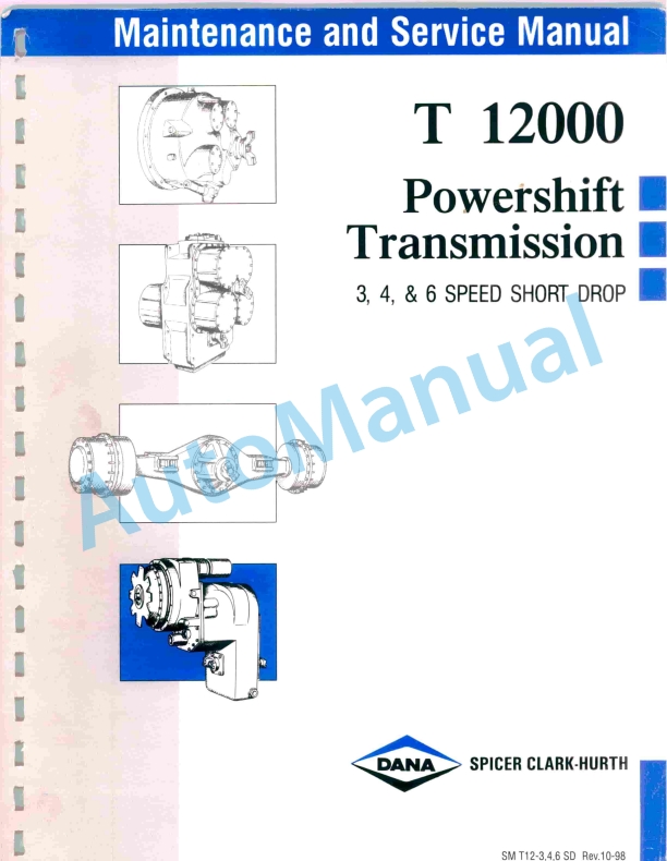 Clark T 12000 Powershift Transmission Maintenance and Service Manual