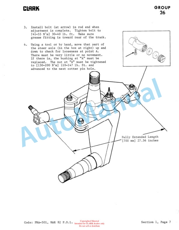 Clark TM 10, 12, 15S with G.E Control Planned Maintenance and Adjustment Procedures Manual PMA-501-3