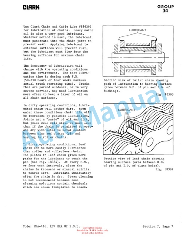 Clark TM 10, 12, 15S with G.E Control Planned Maintenance and Adjustment Procedures Manual PMA-501-5