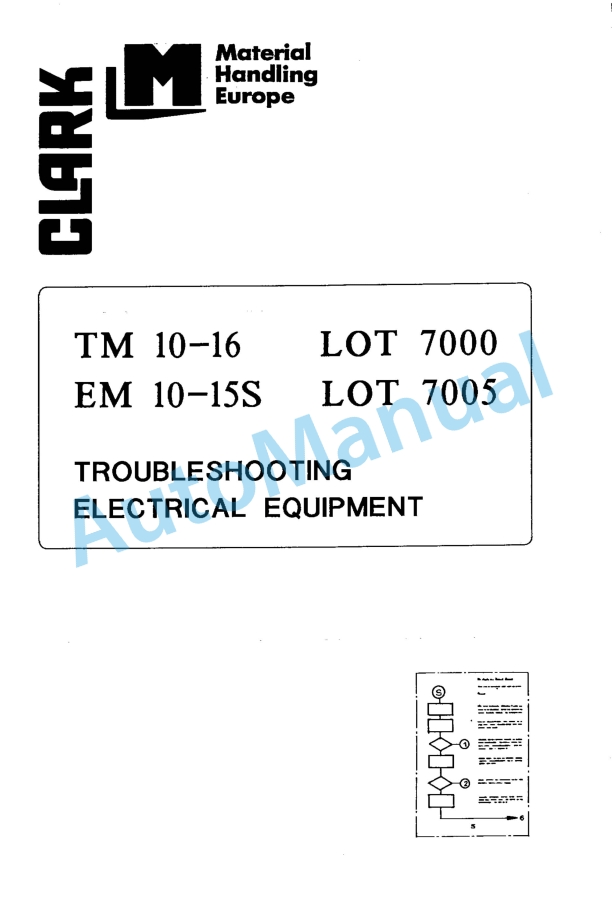 Clark TM 10-16, EM 10-15S Troubleshooting Electrical Equipment SM-5137