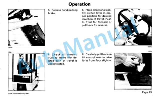 Clark TM 145 10-15S, TM 127 10-15S Operator Instruction Manual OI-500-3