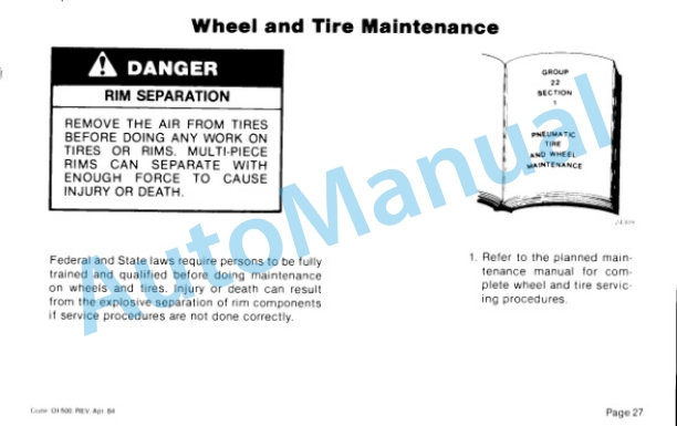 Clark TM 145 10-15S, TM 127 10-15S Operator Instruction Manual OI-500-5