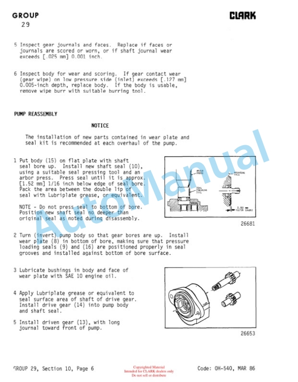 Clark TM 247 Overhaul Manual OH-540-4