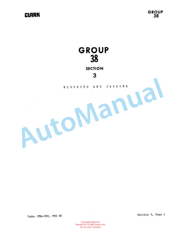 Clark TM, EM 10-15S Planned Maintenance and Adjustment Procedures Manual PMA-502-4