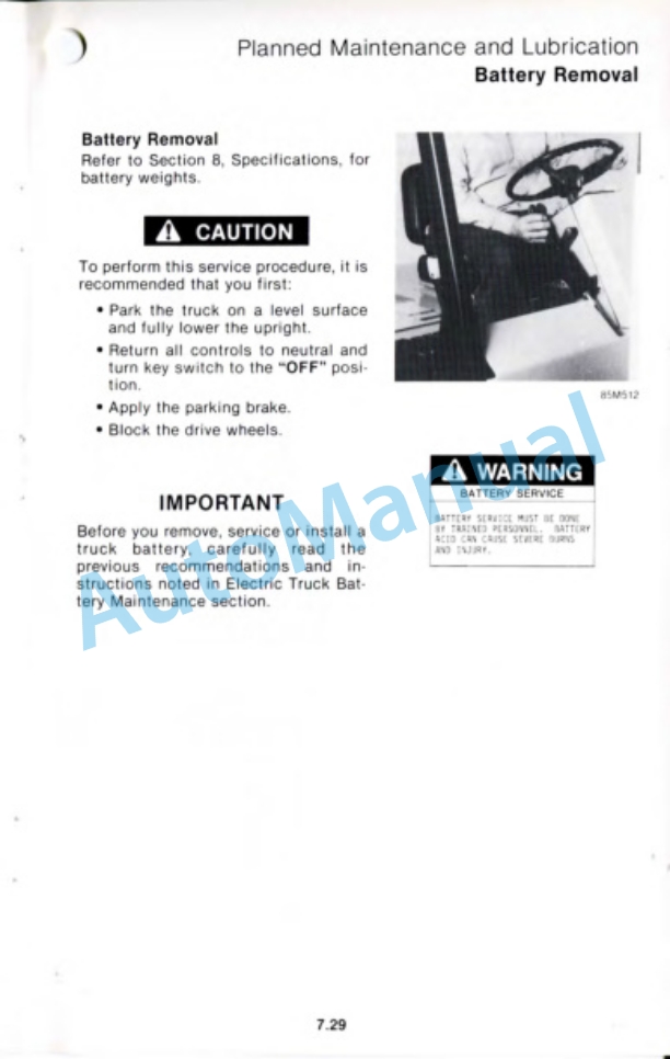 Clark TM12-25 36 Volt Operator Manual OM-540-5