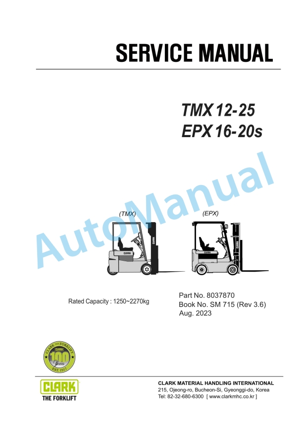 Clark TMX 12-25, EPX 16-20s Service Manual SM-715