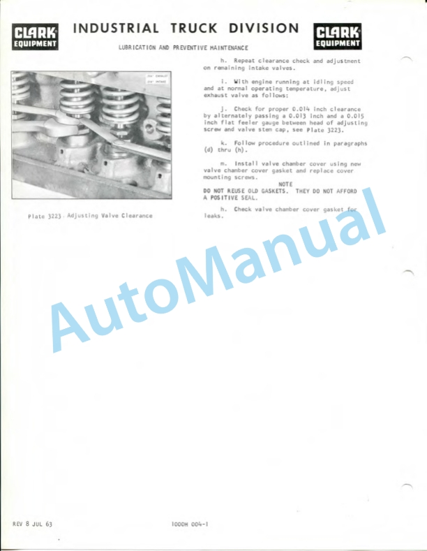 Clark Towing Tractor Operator Manual O-146-2