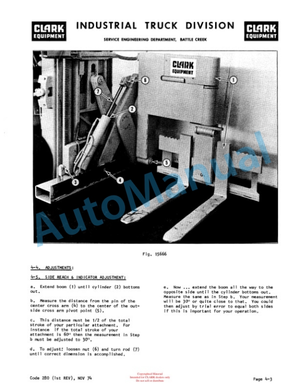 Clark Tri-Loader Side Loading Attachment Operation, Maintenance and Repair Manual-3