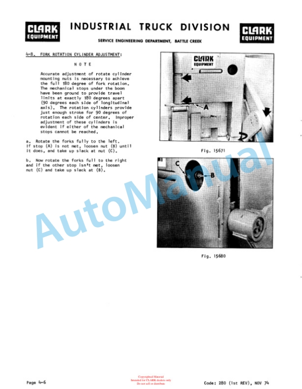 Clark Tri-Loader Side Loading Attachment Operation, Maintenance and Repair Manual-4