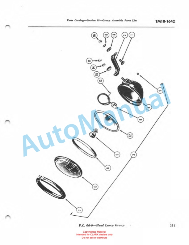 Clark Truck, Fork Lift 15HT, 18HT, 19HT Ross Carrier Technical Manual TM-10-1642-3