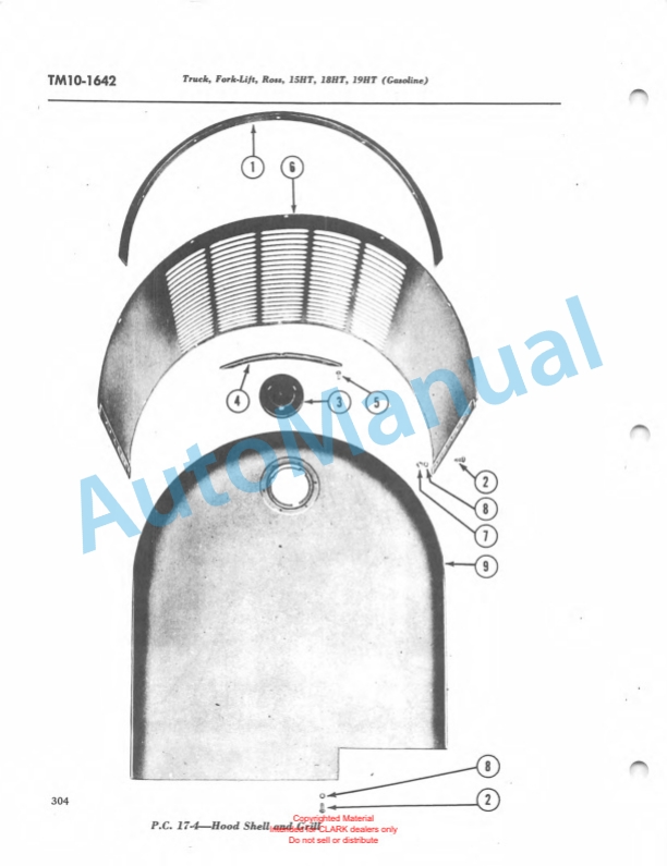Clark Truck, Fork Lift 15HT, 18HT, 19HT Ross Carrier Technical Manual TM-10-1642-5