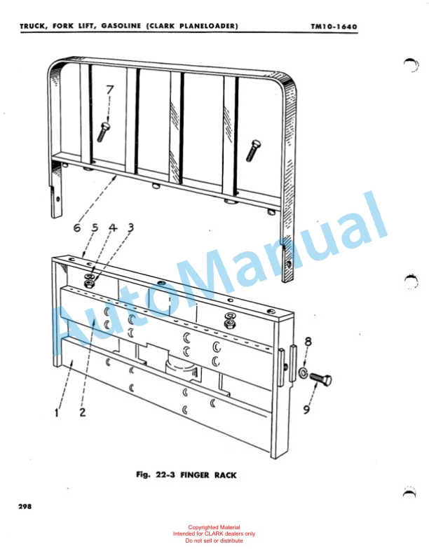 Clark Truck, Forklift, Gasoline Part List TM-10-1640-4