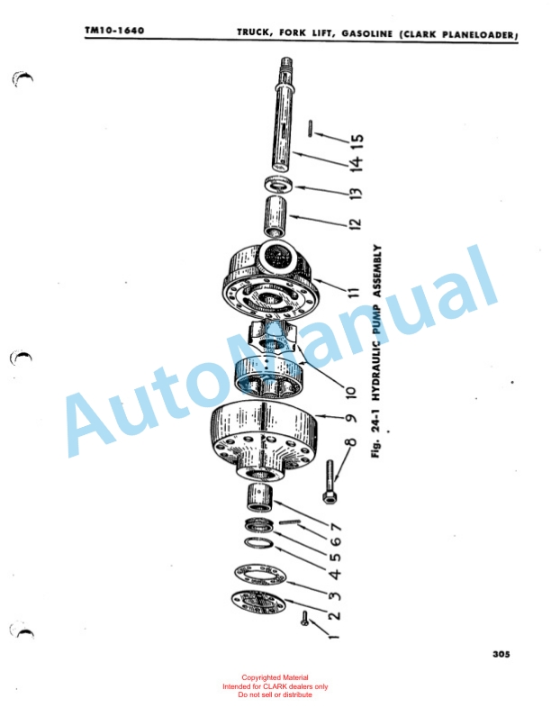 Clark Truck, Forklift, Gasoline Part List TM-10-1640-5